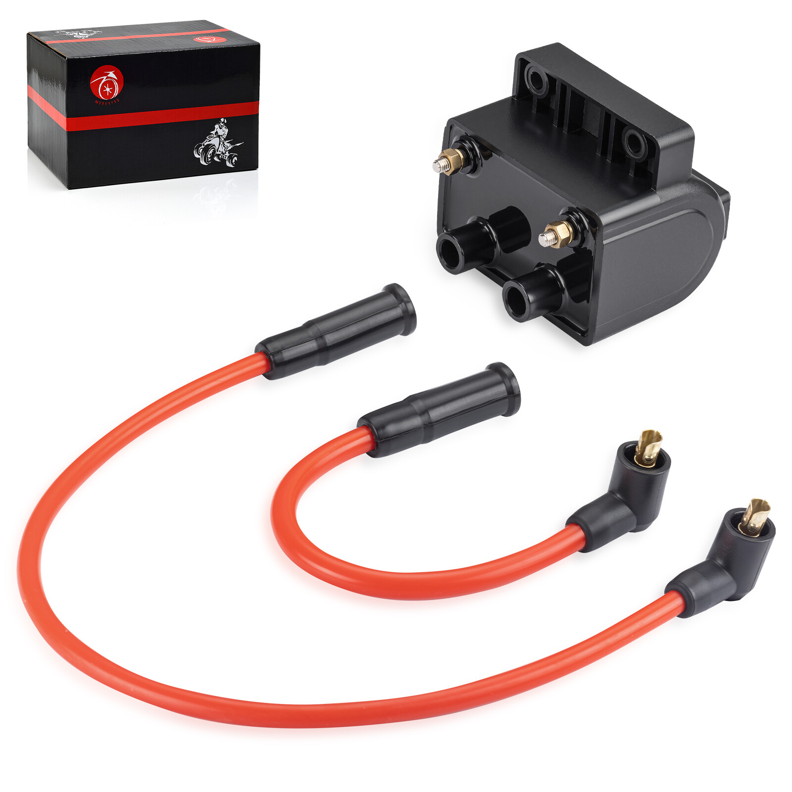 Ignition Coil W/ Spark Plug Wire Cap for Sportster 1200 XL1200 1991 1992 - 2003