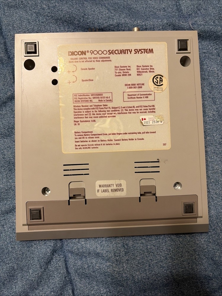 Vintage DICON 9000 security system main unit only vg