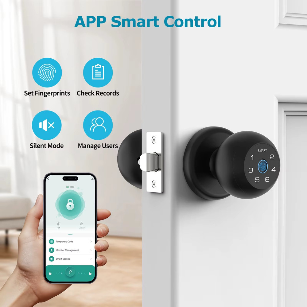 Viladepot Smart Lock Fingerprint Door Lock App Control Passcode Unlock Electroni