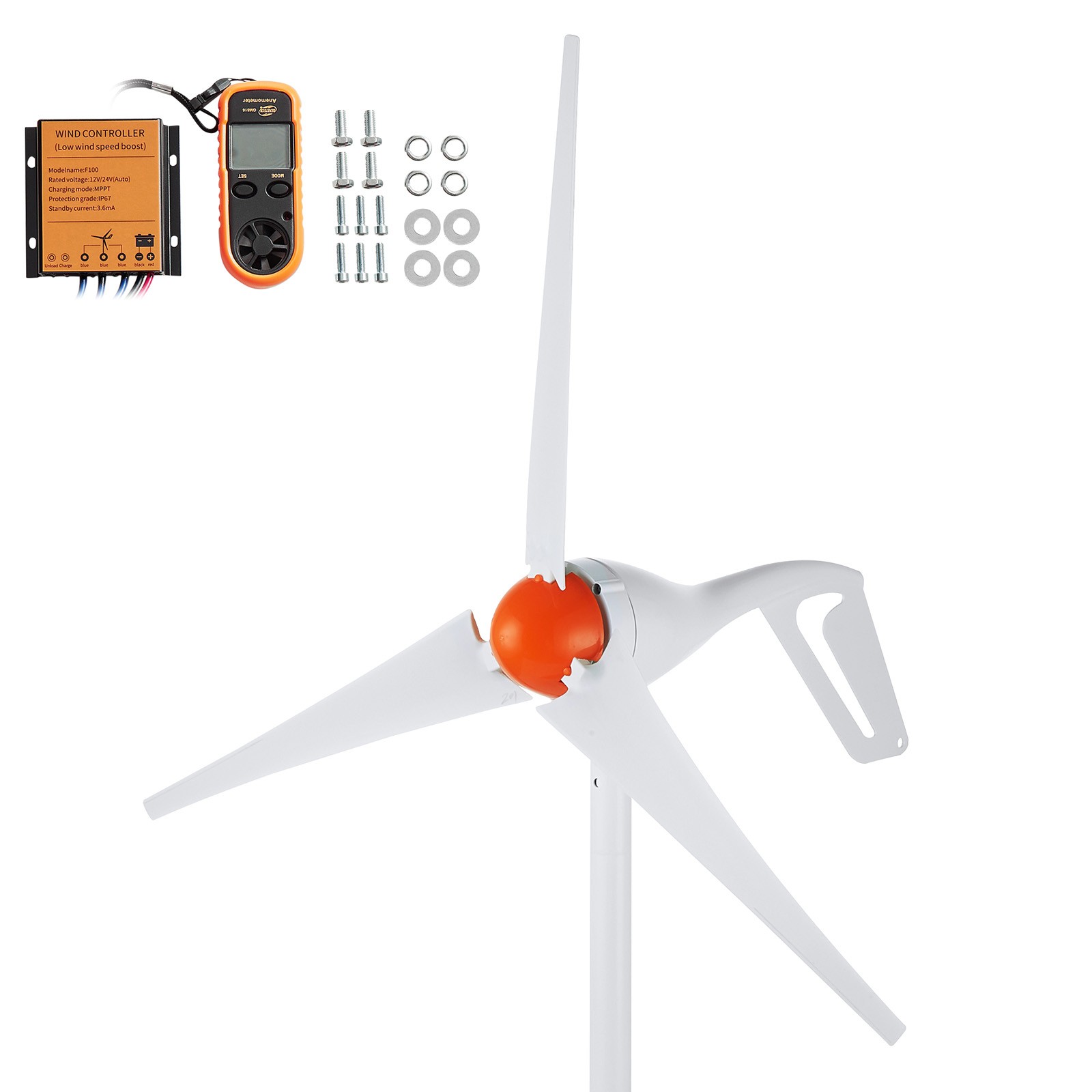 Uimoso  500/800W Wind Turbine Generator 12/24V 3/5-Blade Wind Turbine Kit