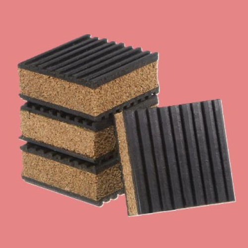 8 Pack Anti Vibration Pads rubber/cork 2"x2"x 7/8" DAMPEN VIBRATION FLOOR