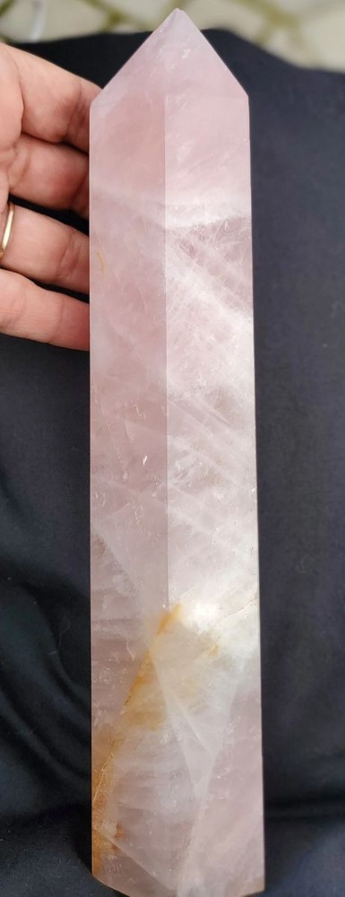 Rose Quartz Point Tower 10" Large