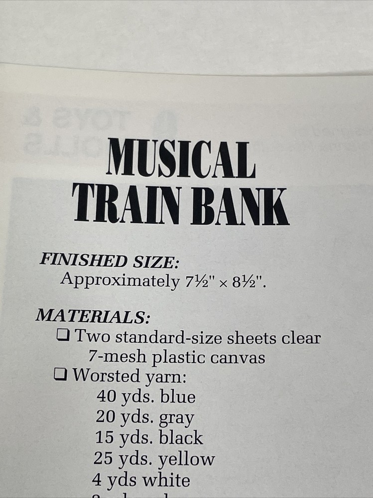 Musical Train Bank Annie's Plastic Canvas Pattern