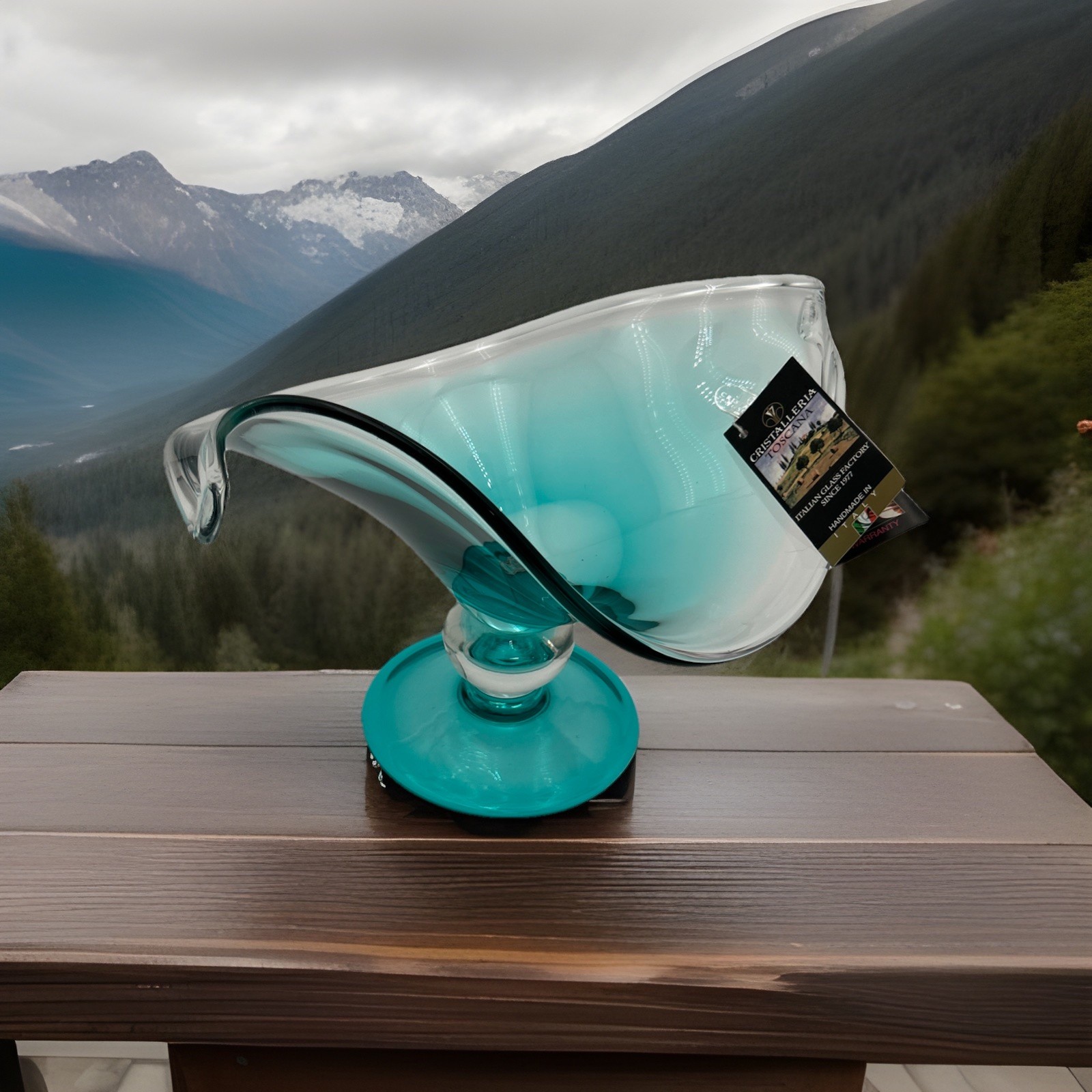 Cristalleria Toscana Blue Crystal  Hand Made & Crafted in Italy