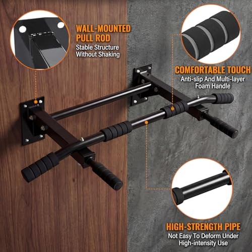 Pull Up Bar Wall Mounted - Multifunctional Wall Mounted Pull Up Bar for Home