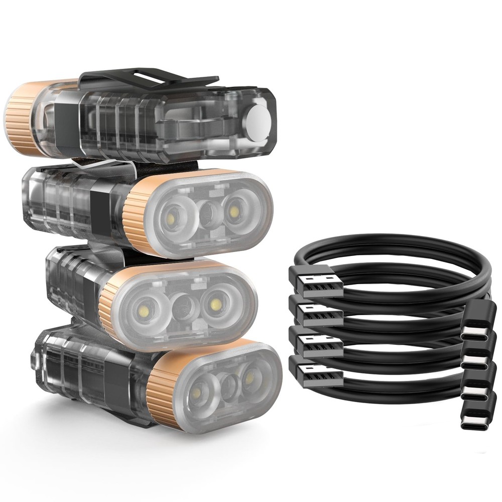 LED Small Powerful EDC Flashlight with Warm White Red Mini 4pc