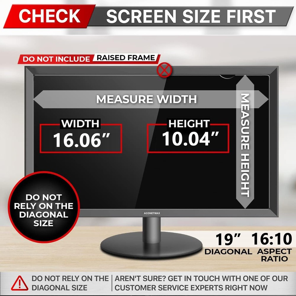 [2 Pack] 19 Inches Privacy Screen Filter for Computer 16:10 Widescreen Monito...