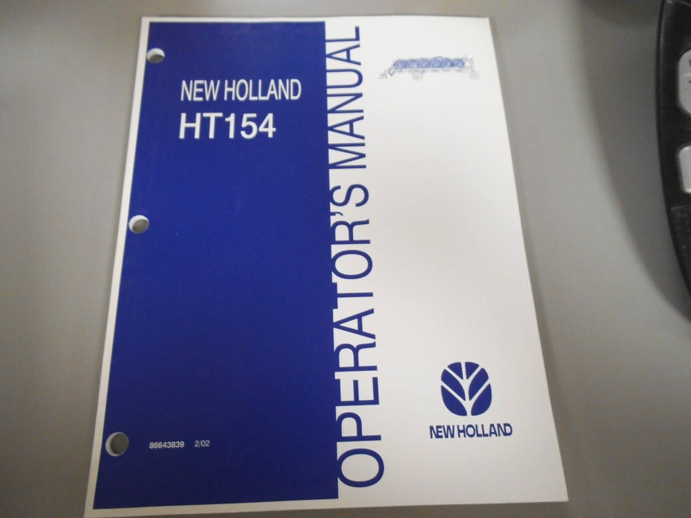 New Holland HT154 operators manual