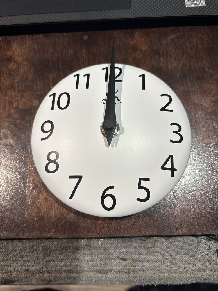 Infinity Instruments White Face Replacement Clock for Spoked Clocks