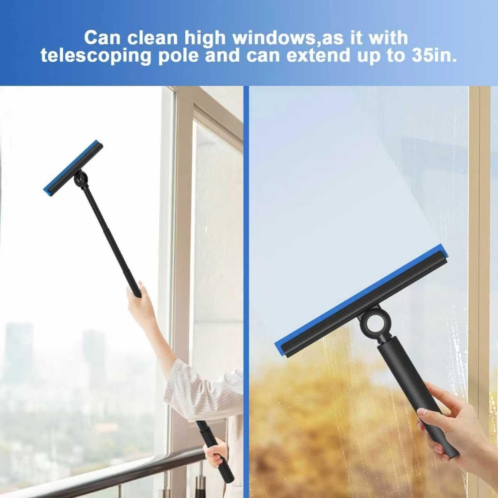 Shower Squeegee for Glass Doors, Squeegee with Black &Blue Extendable Squeegee