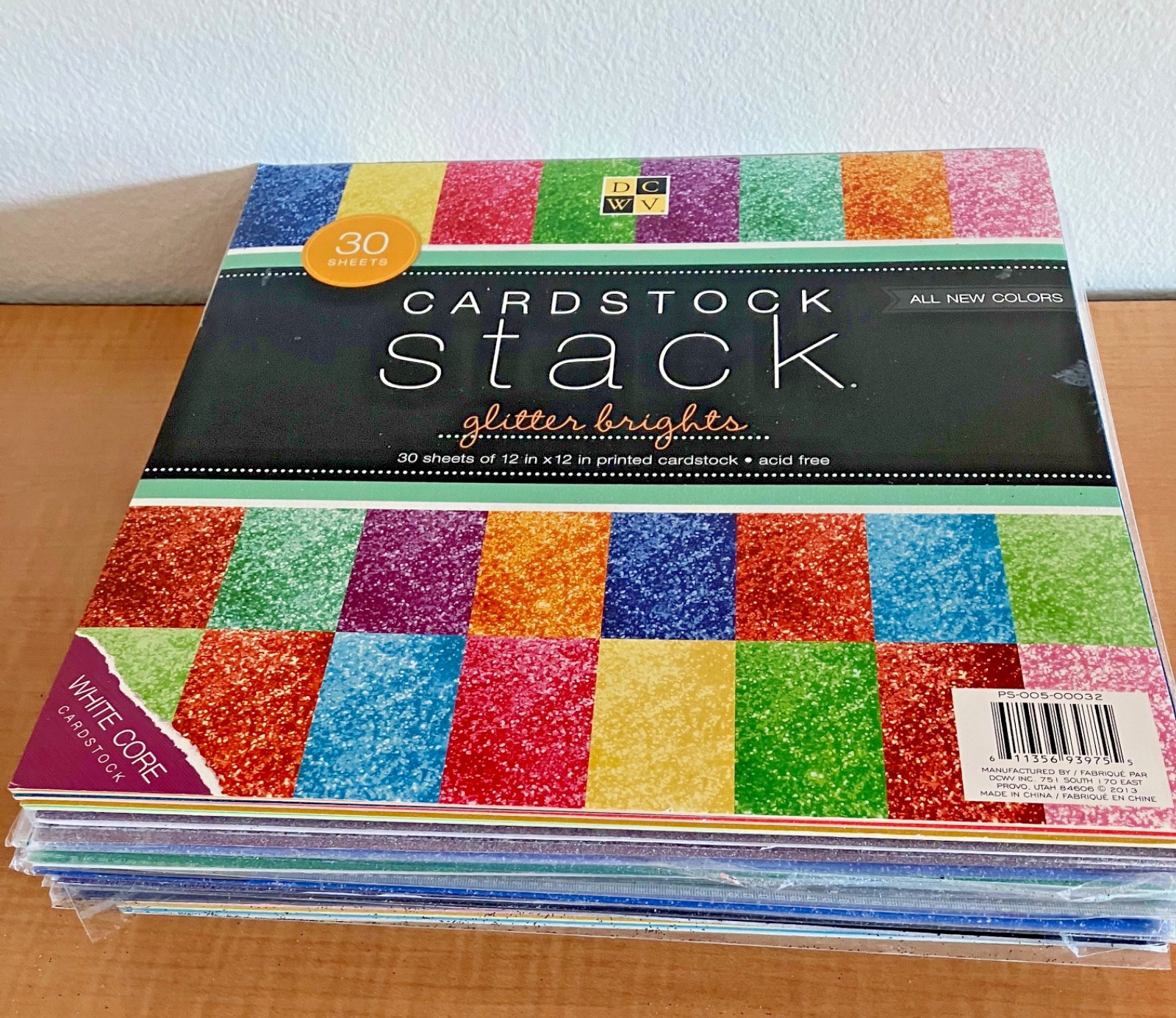 Huge Lot 12x12 Scrapbook Glitter Paper Mixed Colors 118 Pages 6 Pounds 13 Ounces