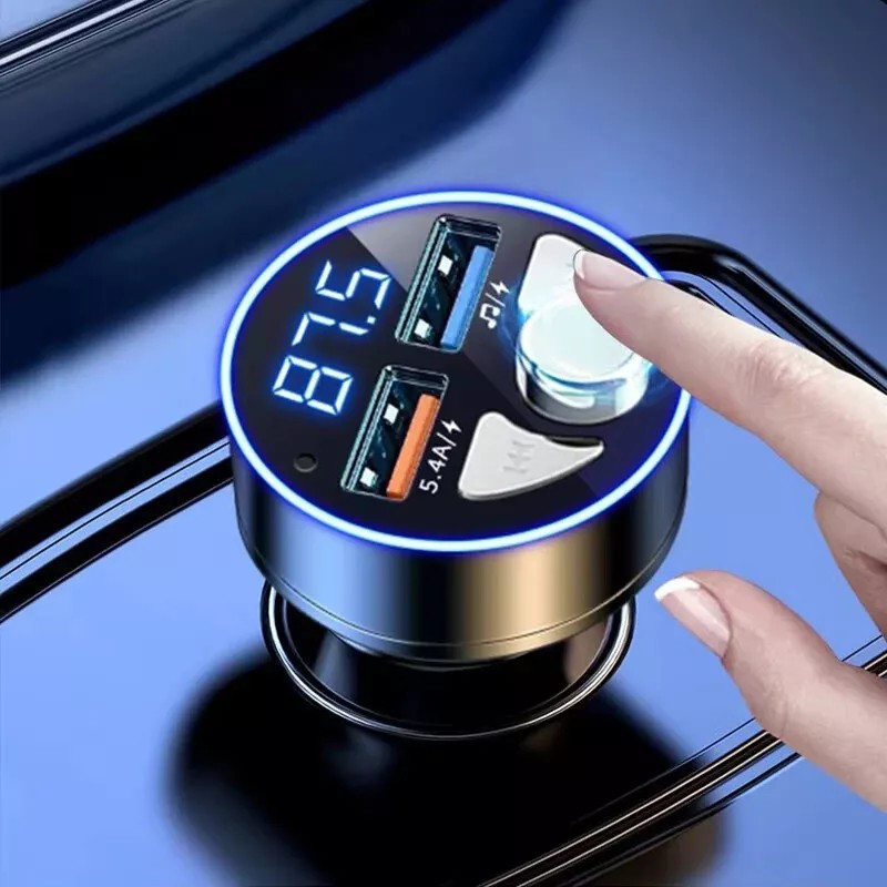 FM Transmitter Bluetooth 5.0 MP3 USB MP3 Car Charger Cigarette Lighter