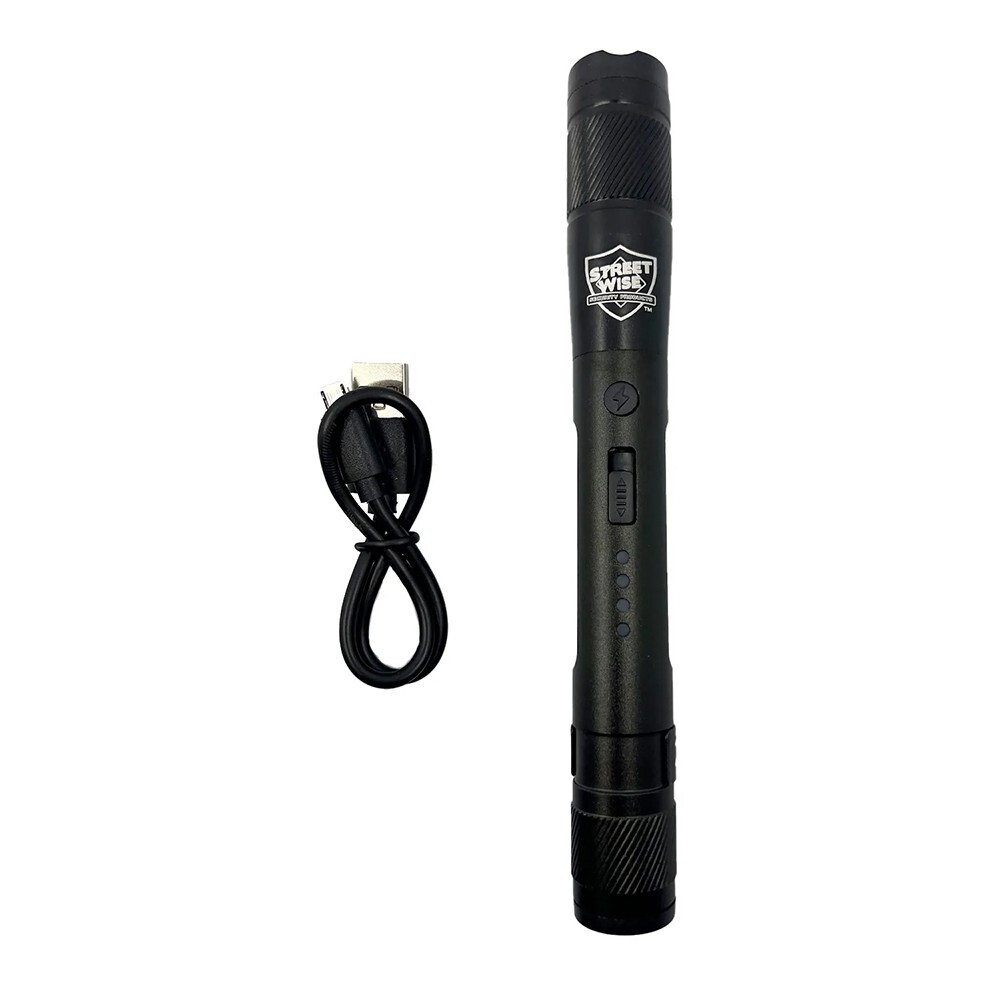 Streetwise Streetlight Stun Gun Flashlight 84,000,000 Military Grade USB - Black