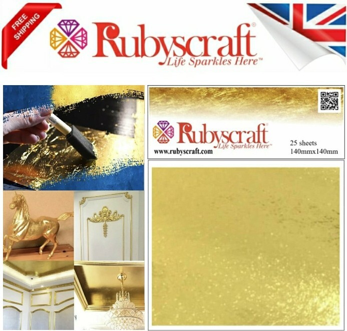 Gold leaf 14x14cm 100% Gold leaf sheets - 25 sheets