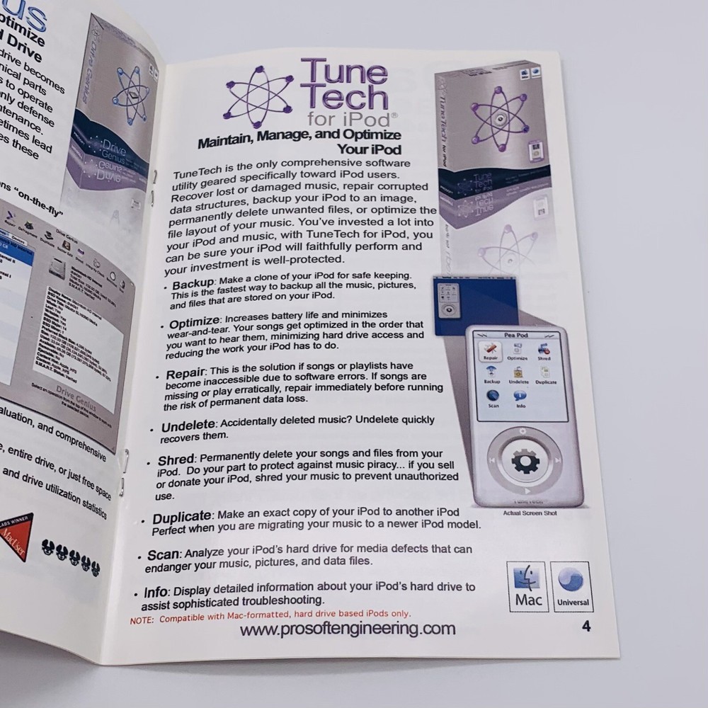 Tune Tech for iPod: Manage, Maintain and Optimize Your iPod for Mac Prosoft 2005