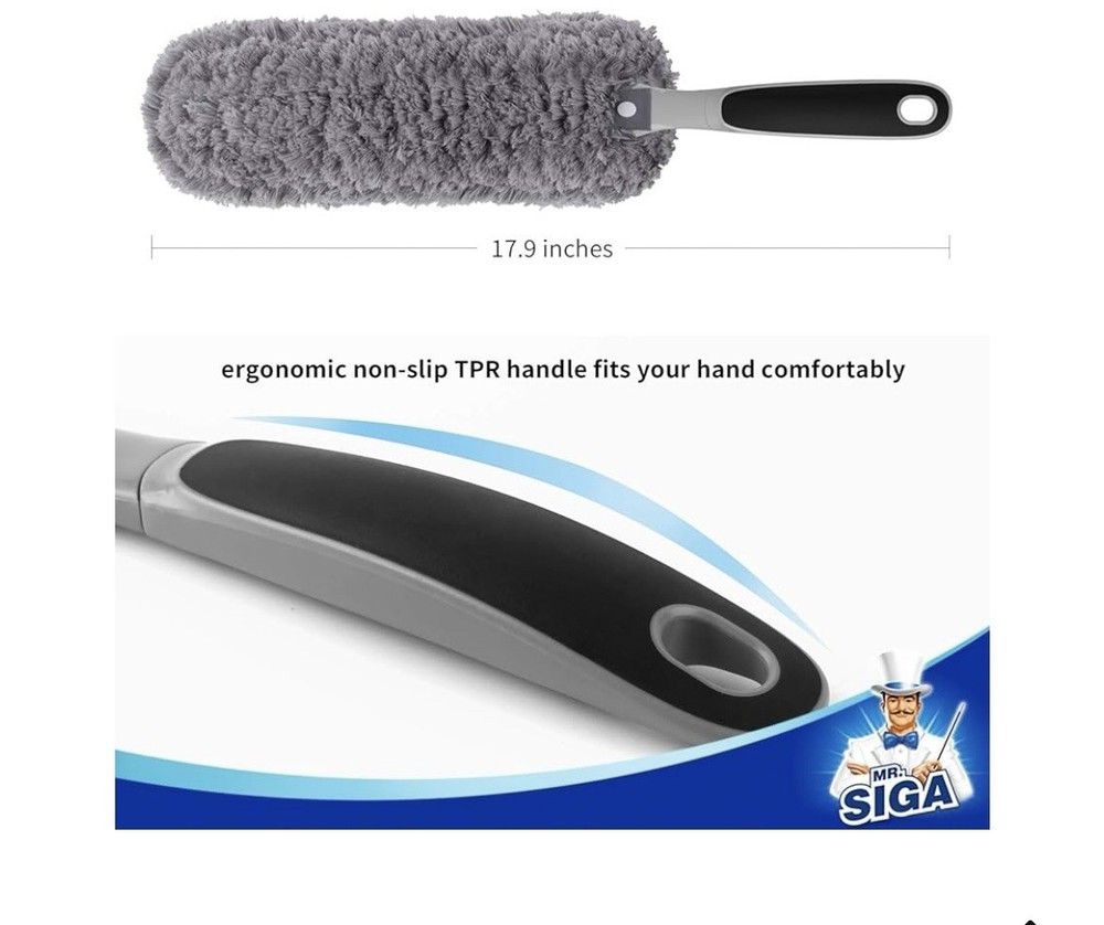 MR. SIGA Lint Free Microfiber Duster, Washable Duster