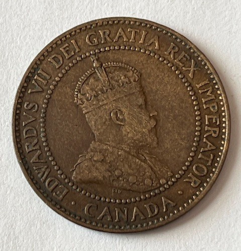 CANADA 1909 One 1 Large Cent King Edward V
