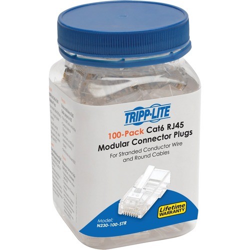 100PK CAT6 RJ45 MODULAR PLUGS CONDUCTOR