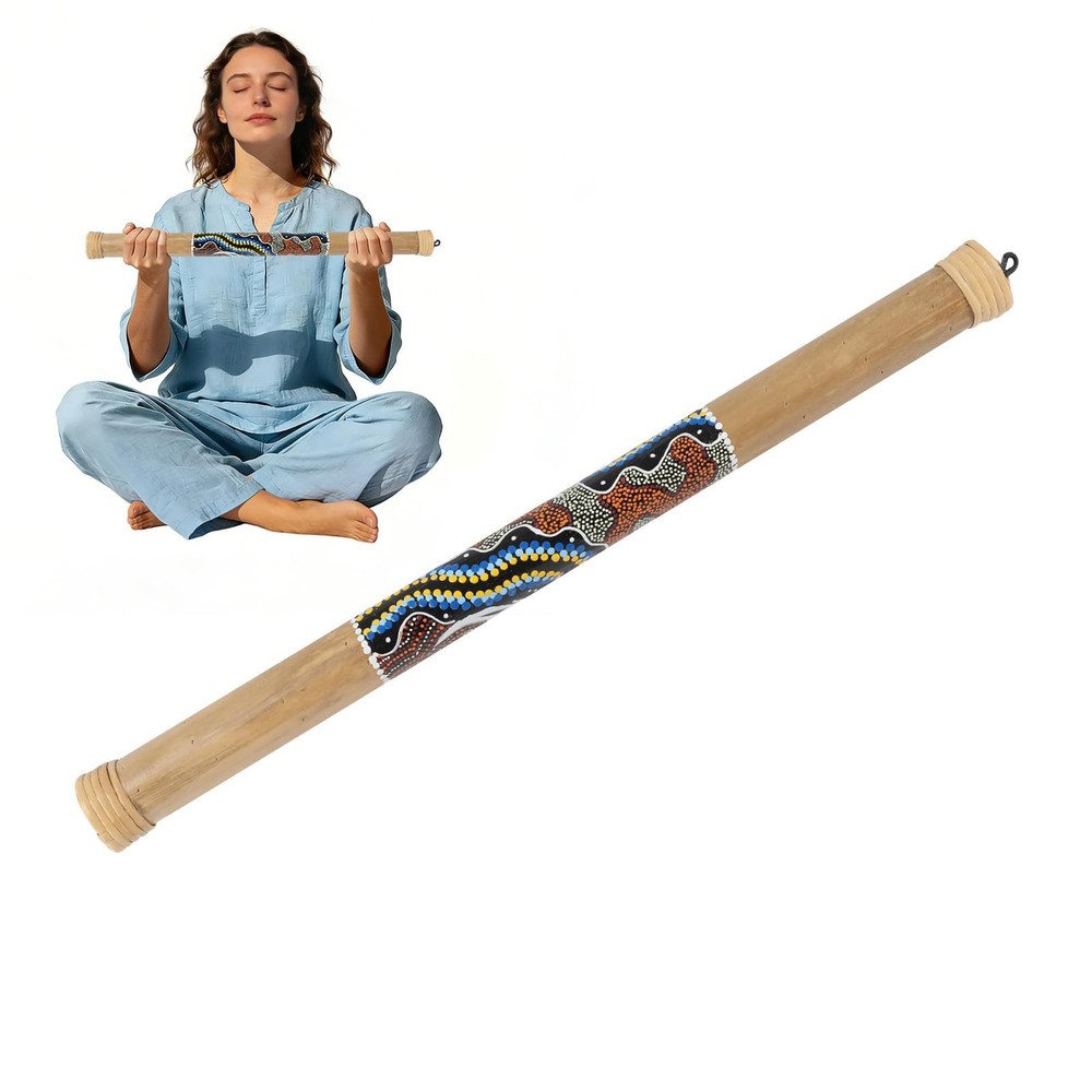 Medium 24" Bamboo Rainstick, Handcrafted & Painted Rain Maker, Rain Stick for...