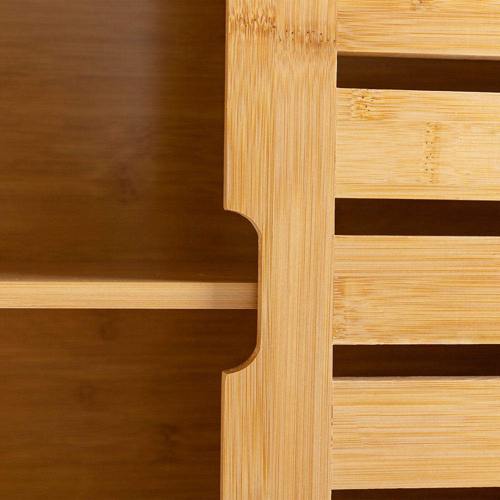 3-Layer Bamboo Storage Cabinets Modern Wall Mounted Decor Racks Storage Cabinets
