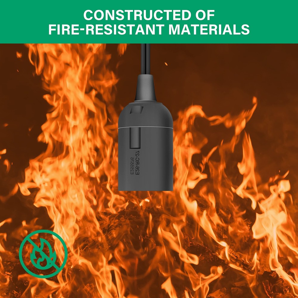 20ft Extension Hanging Lantern Pendant Light Cord Cable with E26 Socket, On/O...