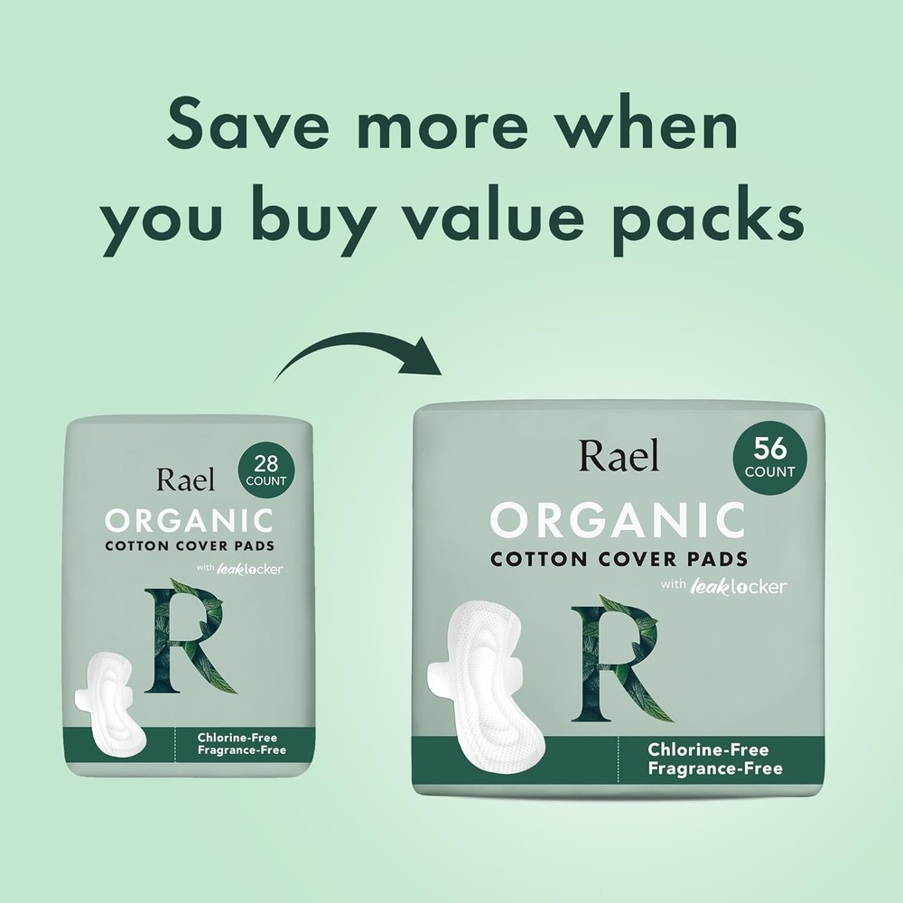 Menstrual Pads with Unique Channel Design, Soft Cotton, Regular Absorbency