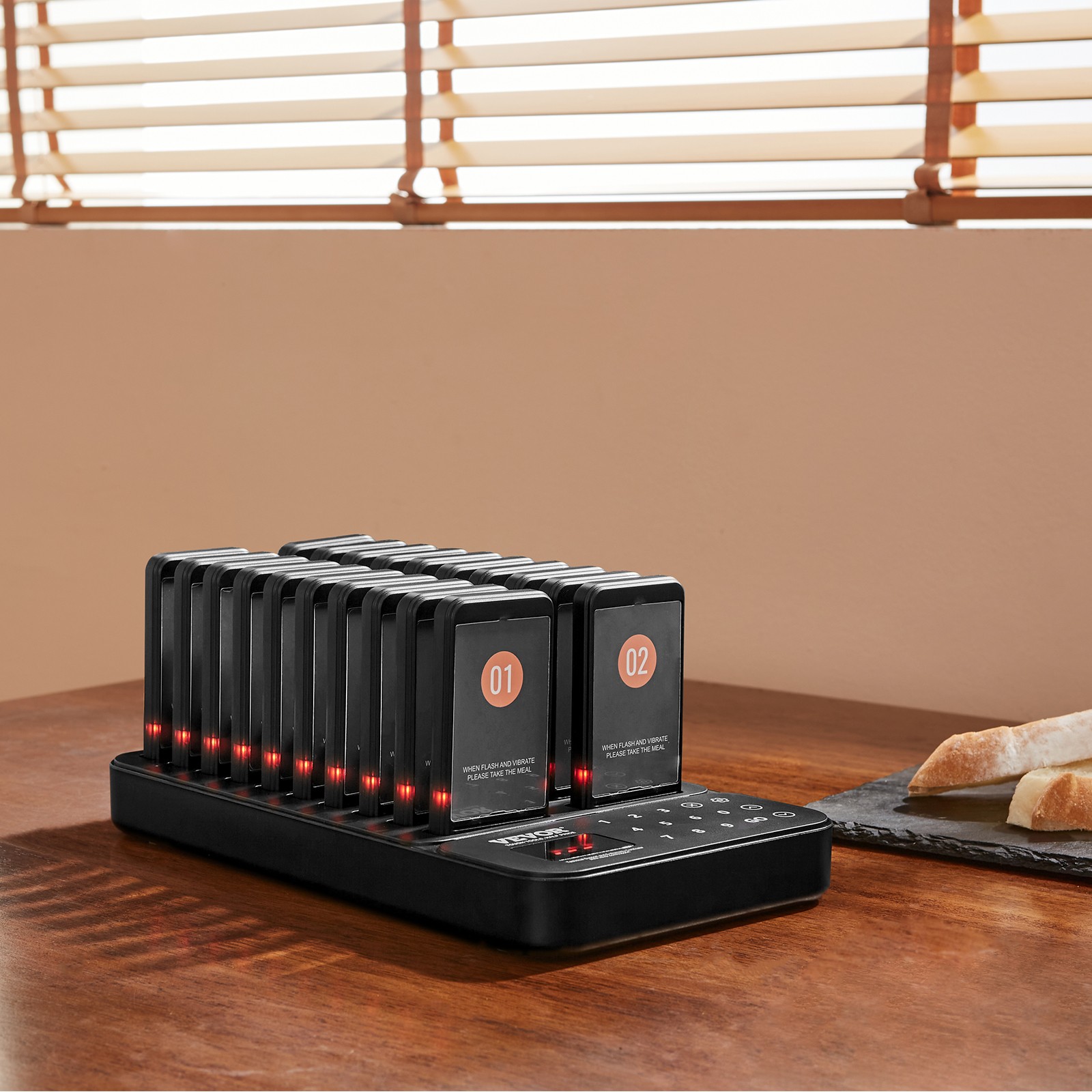 VEVOR Restaurant Wireless Pager System 20 Call Coasters Guest Queuing Calling