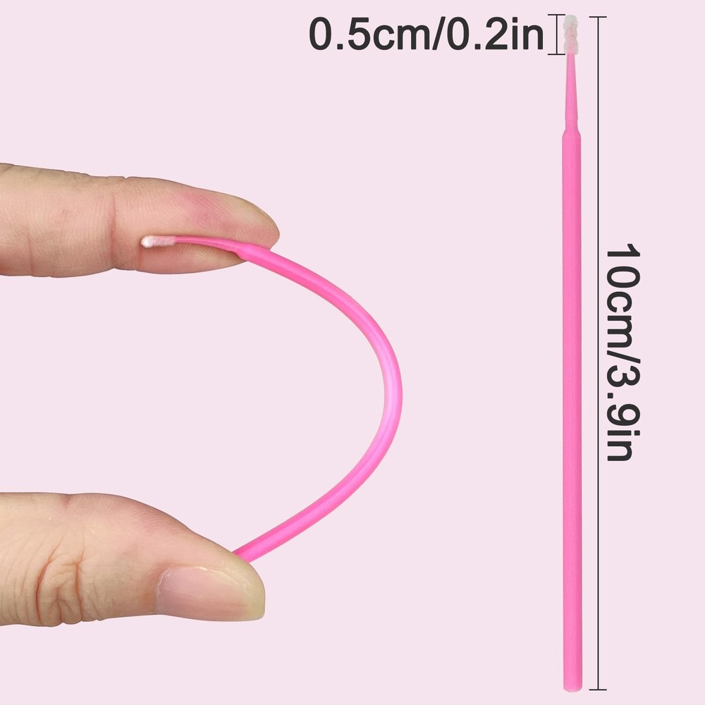 Micro Brushes, Microswabs For Eyelash Pink - normal brush - 300 pcs