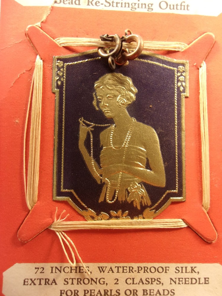 AWESOME VTG ANTIQUE "HAN-DE" COMBINATION BEAD RE-STRINGING OUTFIT (SILK STRING+)