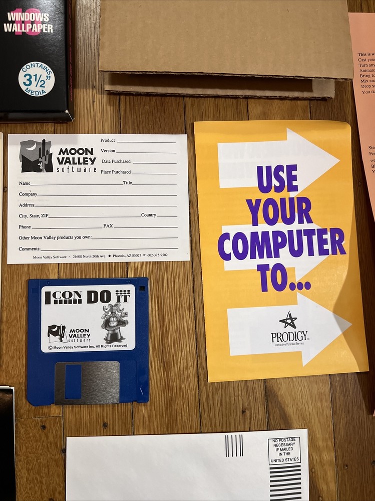 VTG 1992 Moon Valley ICON DO IT Big Box PC 3.5” Cursor COMPUTER DESIGN