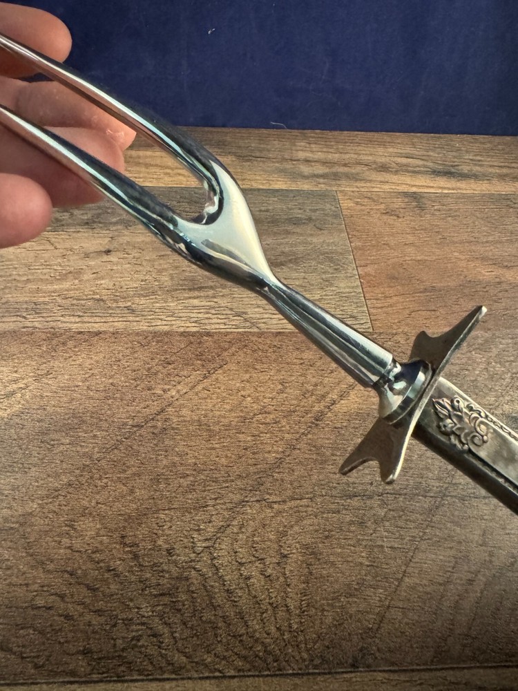 Silverplated Meat Fork Adoration Pattern Unknown Maker
