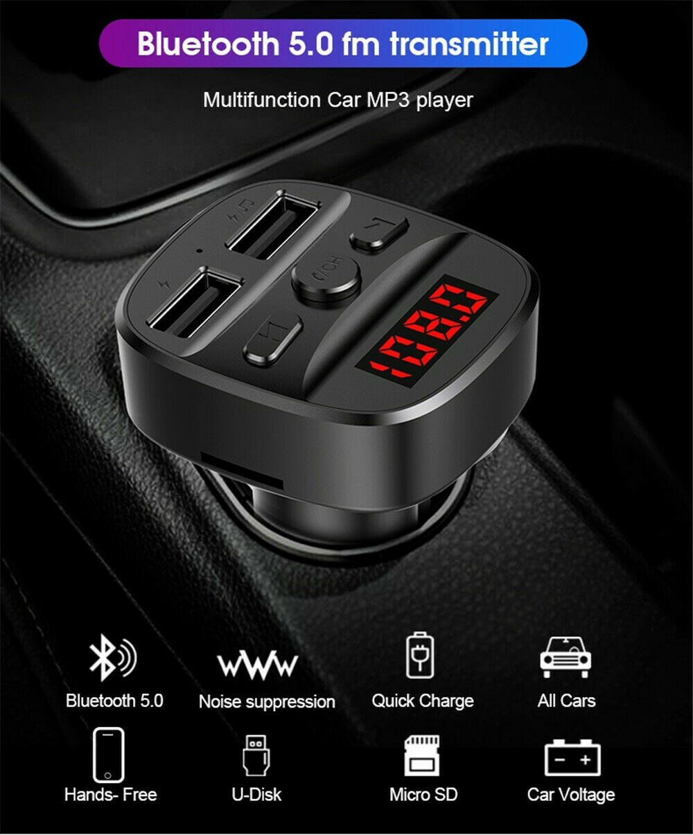 Handsfree Call Music Podcast Charger Car Audio fm Transmitter for Samsung Galaxy