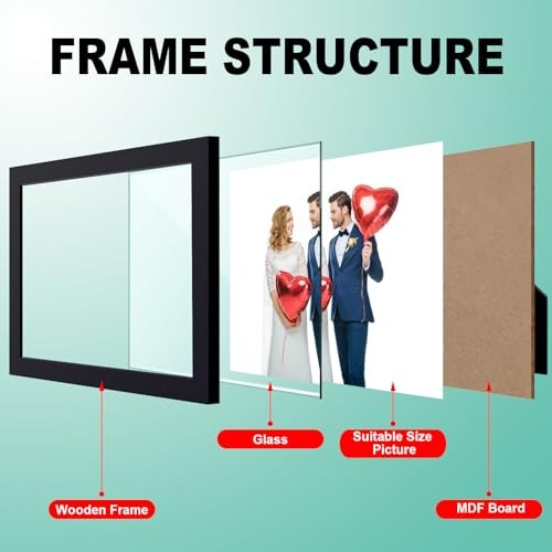 Document Frame Certificate Frames Made of Solid Wood High 8.5x11 Black