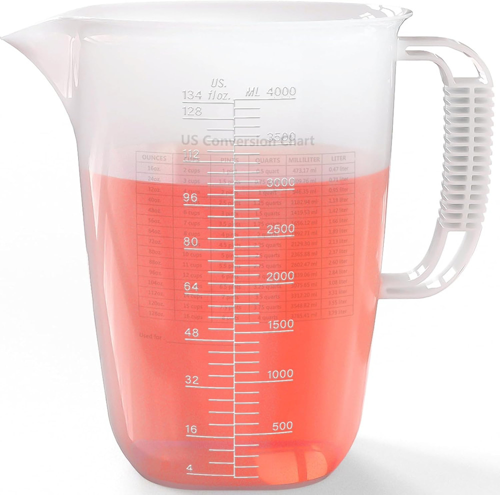 1 Gallon Measuring Pitcher, 134Oz Extra Large Measure Pitcher-Convenient Convers