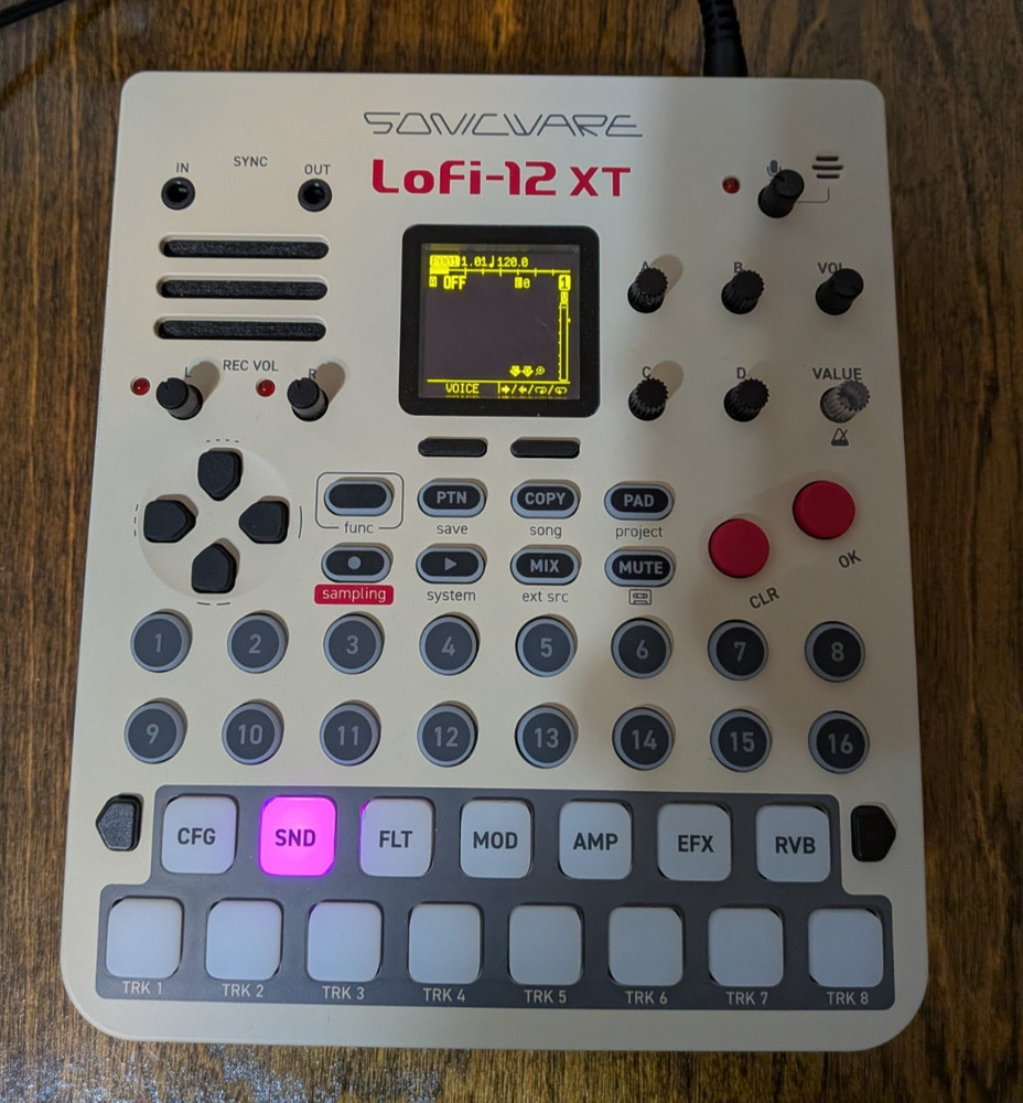 Lofi-12XT Retro 12-bit Sampler - original box, PSU, SD card, side panel holder