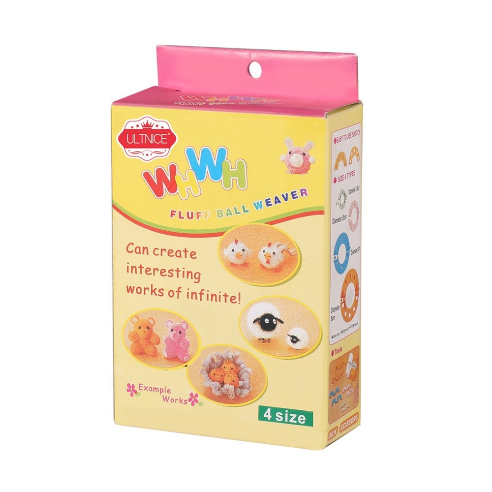Needle Craft Pompom Set Knitting Maker Pompoms Fluff Ball Makers