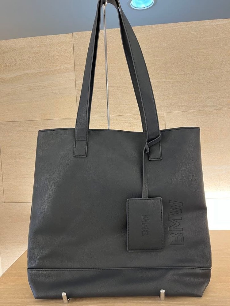 Bmw Leather Tote Bag Black