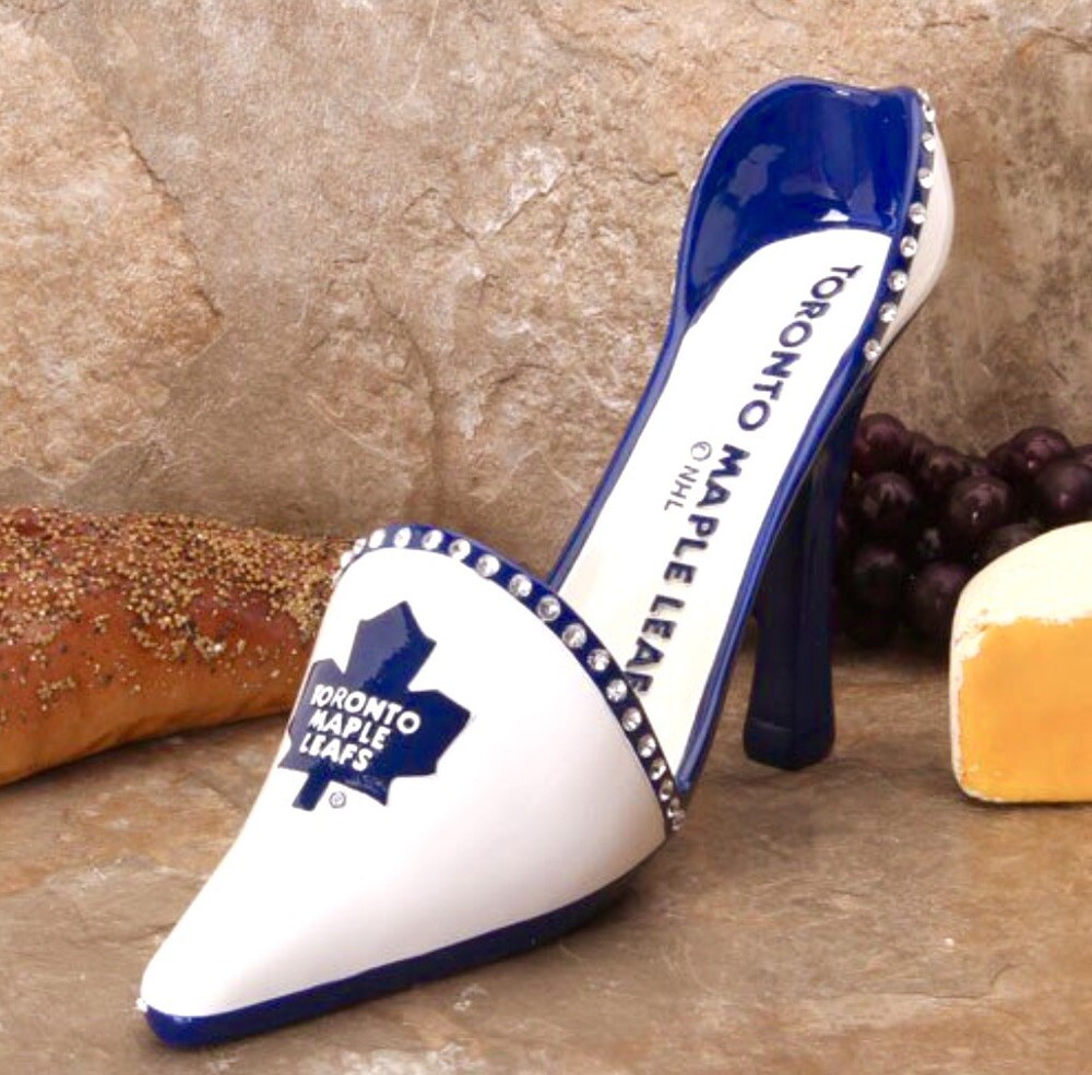 Toronto Maple Leafs  Decorative High Heel Shoe Wine Bottle Holder Embellished