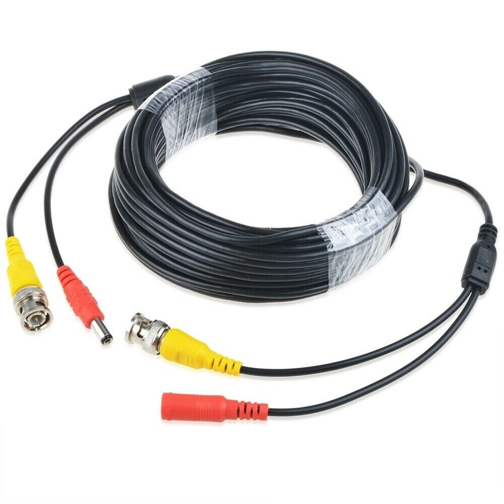 75ft CCTV Surveillance Security Camera DVR Video Power BNC Cable Wire Cord Black