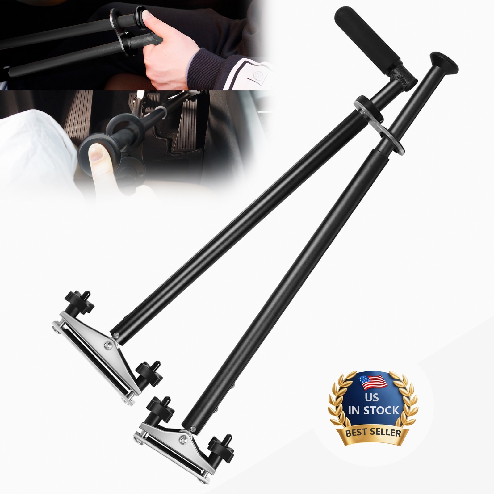 Handicap Driving Hand Controls Universal Portable for Disabled Drivers Black