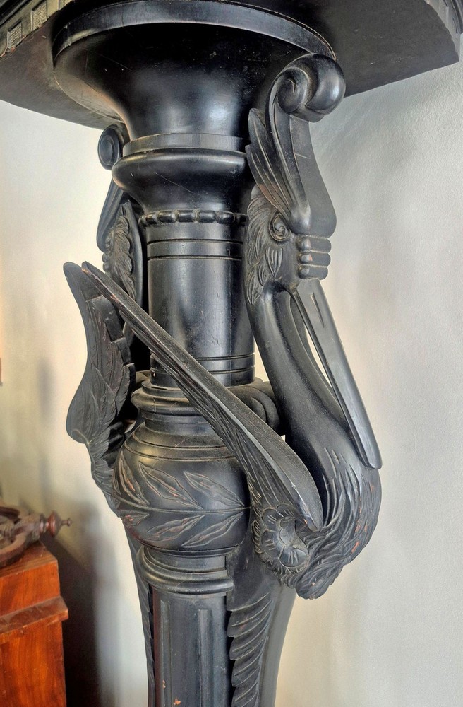 VICTORIAN AESTHETIC MOVEMENT EBONIZED HERON PEDESTAL