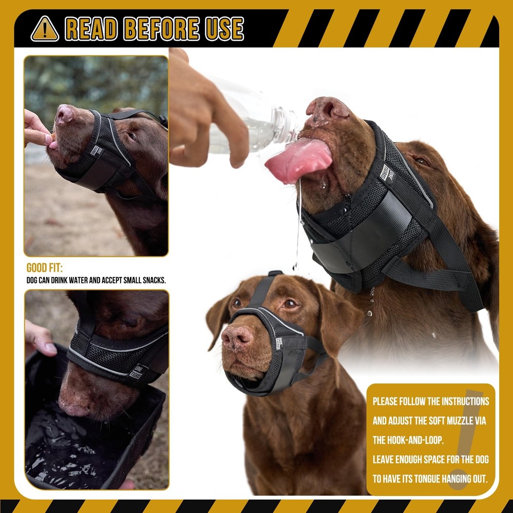 Dog Muzzle,Soft Nylon Muzzle Anti Biting Barking Chewing,Air Mesh Breathable ...