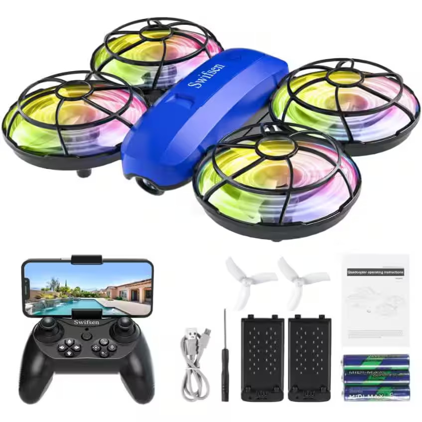 Drone Indoor Small Helicopter with Camera Mini Quadcopter, Propeller Full Protec
