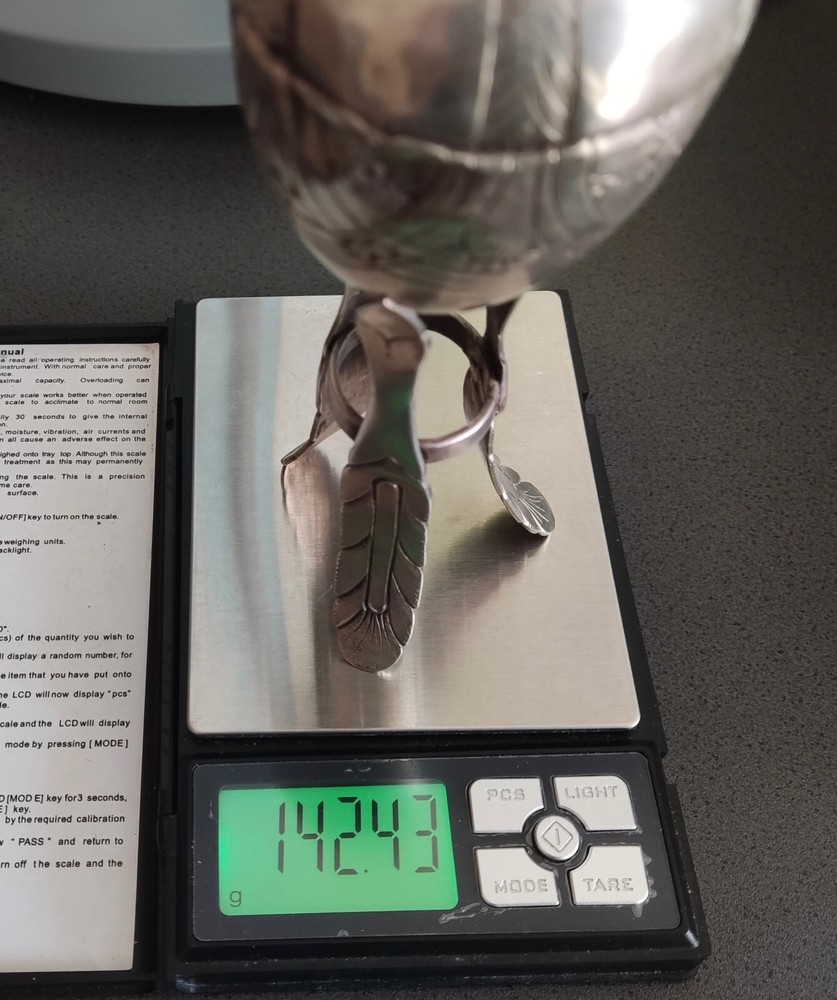 Antique Silver Mate Creole Silverware Three Legs Embossed