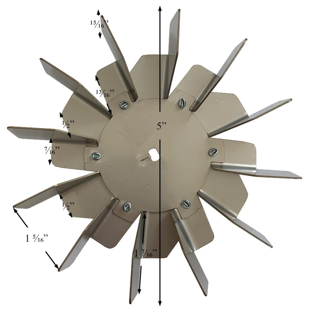 Harman 1-10-574500A Combustion Blower Impeller Fan Blade for Touchscreen Models
