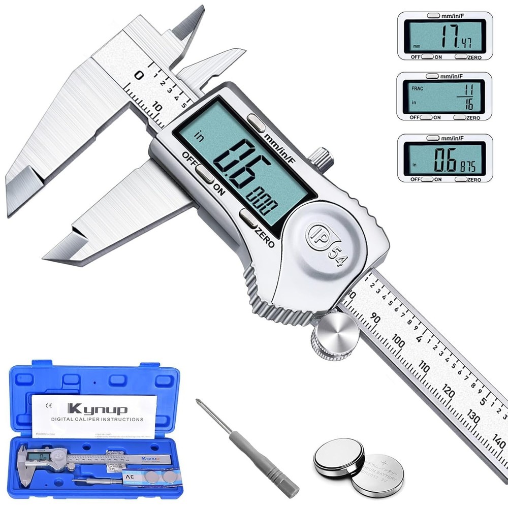 Digital Caliper Stainless Steel 6Inch Silver