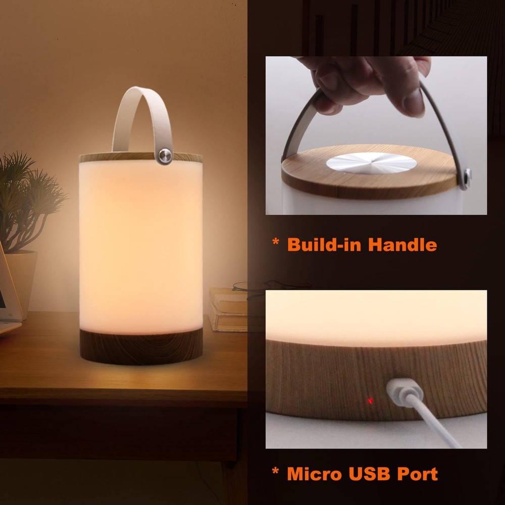 Facon LED Portable Lantern with Touch Dimmable Switch, Rechargeable Battery-O...