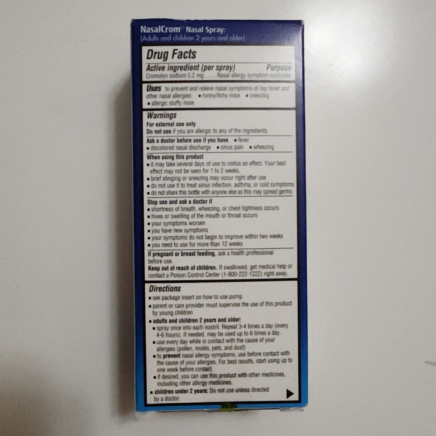 Nasalcrom Nasal Allergy Symptom Spray 0.88 oz Exp 2025+