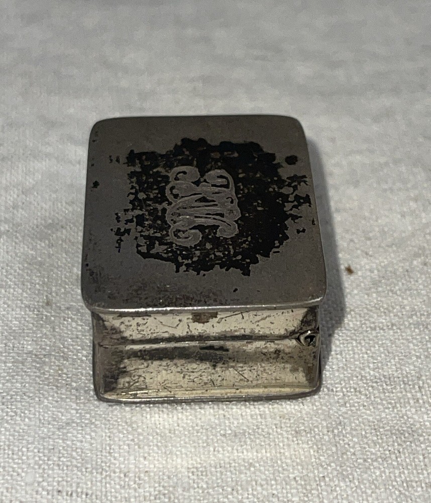 Vintage Volupte Sterling Monogrammed Pill Box