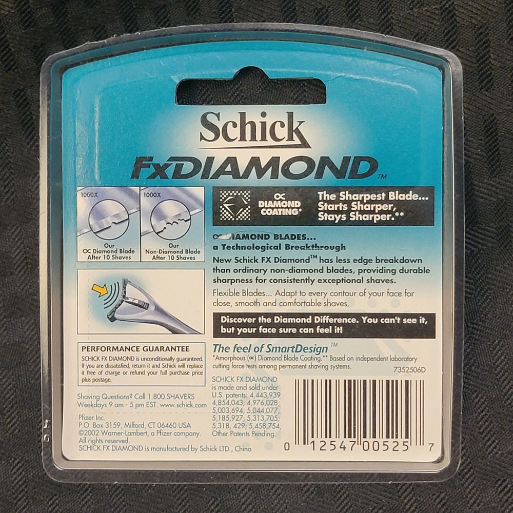 Schick FxDiamond 5 Pack Refill Blades 2002 NOS New